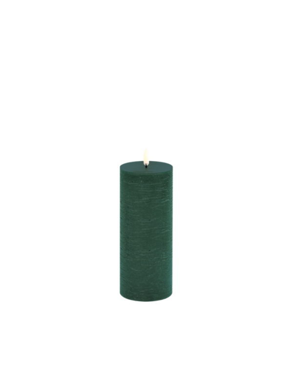 Uyuni LED pillar candle pine green, rustic, 7,8 x 10,1cm