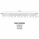 Icicle Light, L: 2 x H: 0,25 m, varm hvid, statisk lys, sort ledning 0.25 m