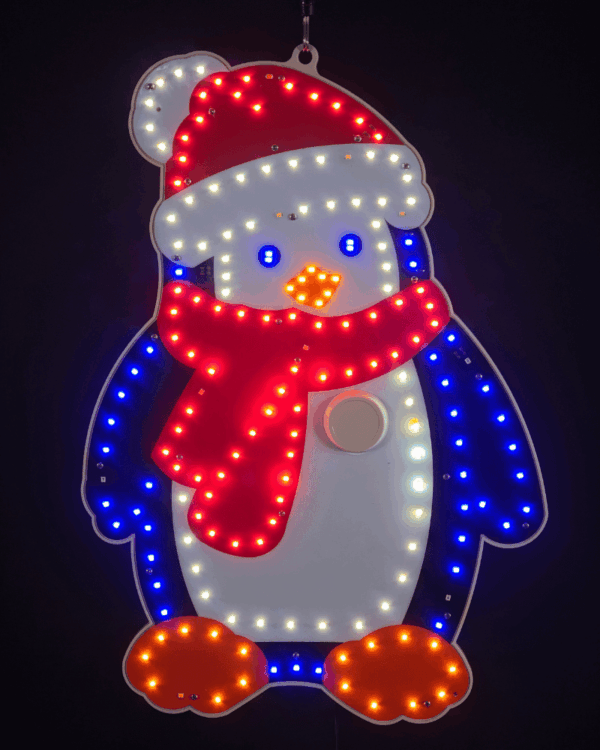 LED pingvin med nissehue