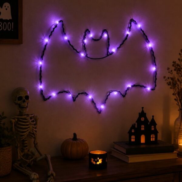 Lilla flagermus med LED