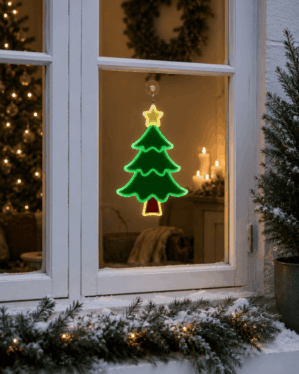 LED juletræ på vindue