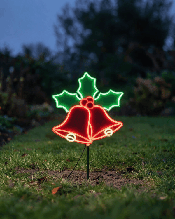 LED juleklokker med jordspyd