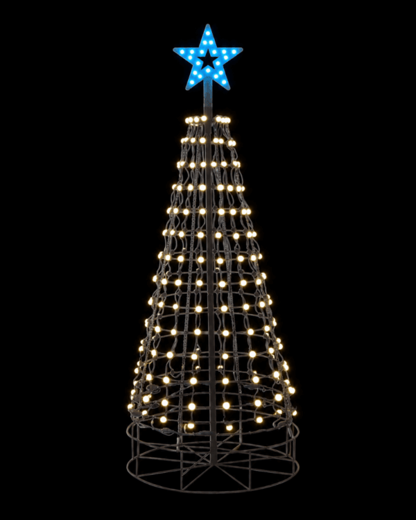 Pixel LED juletræ med blå stjerne