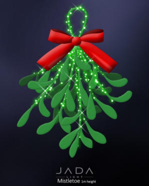 Mistleten juleudsmykning i aluminium med LED